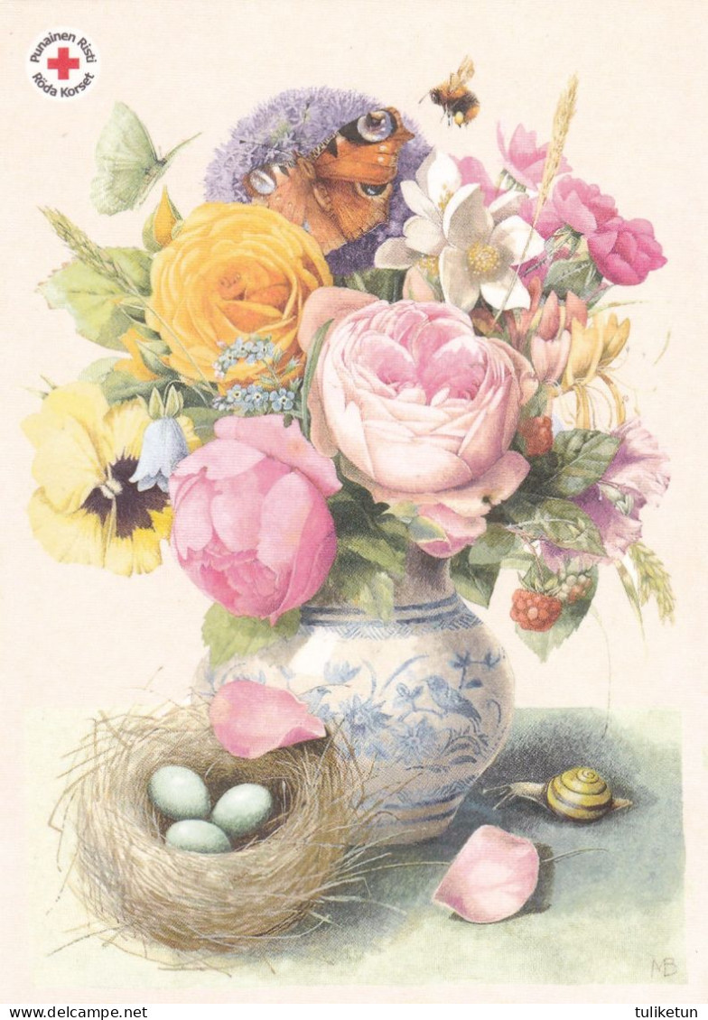 Postal Stationery - Easter Flowers - Eggs - Red Cross 2022 - Suomi Finland - Postage Paid - Marjolein Bastin - Entiers Postaux