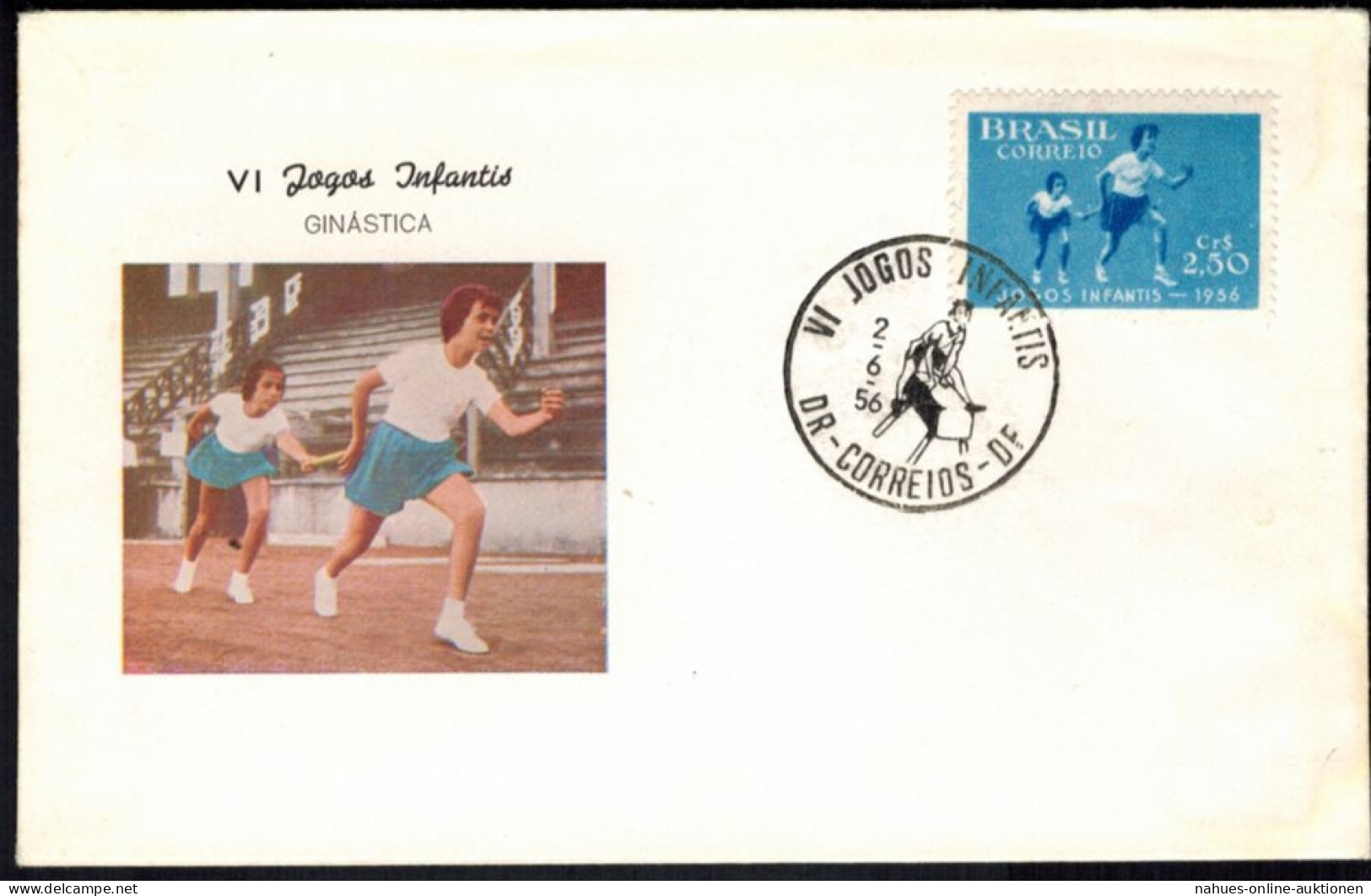 Brasilien Sport Leichtathletik Brief 1956 Inter. Sonderstempel Auf Dekorativem - Cartas & Documentos