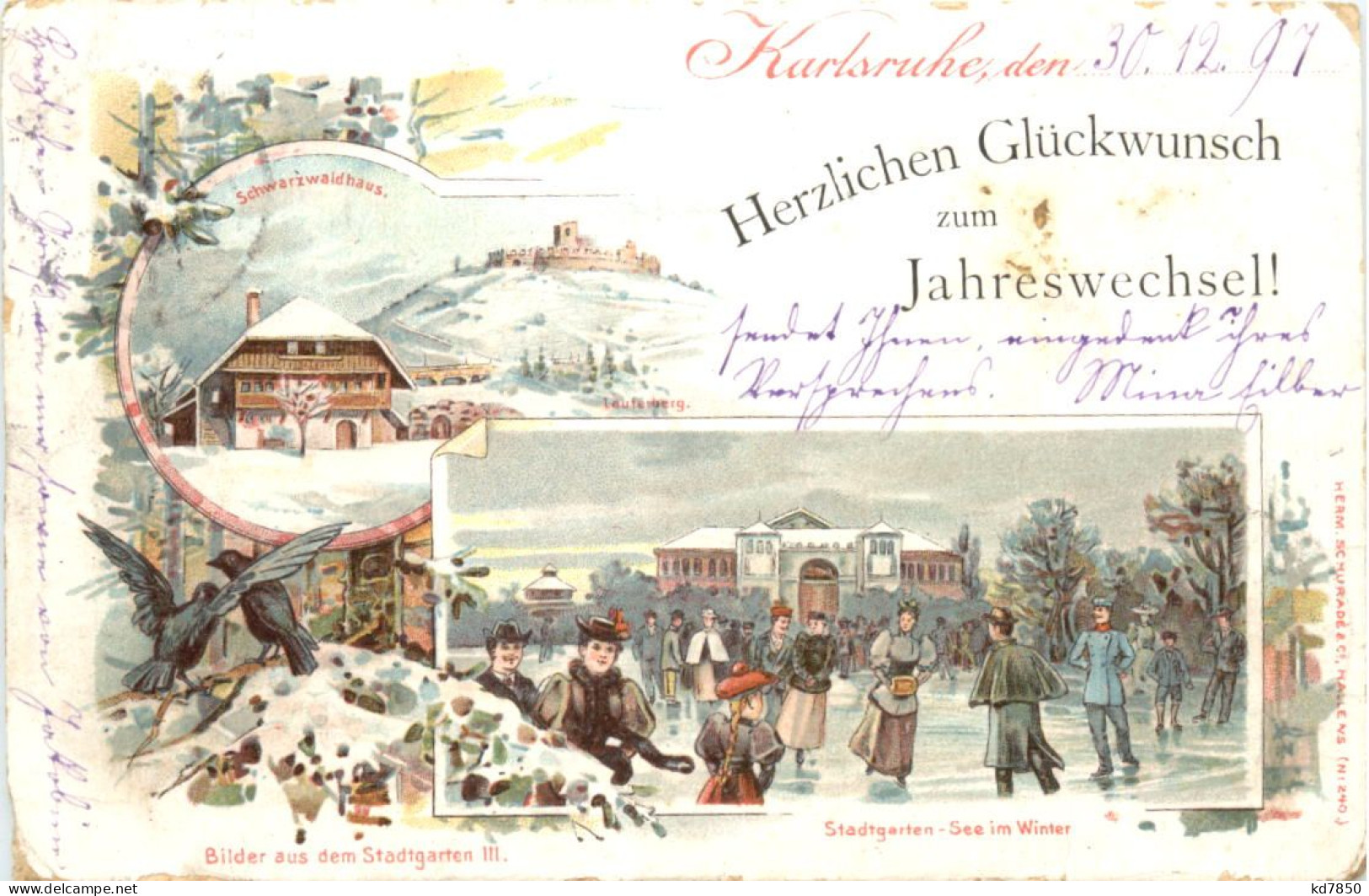 Karlsruhe - Neujahr - Litho - Karlsruhe