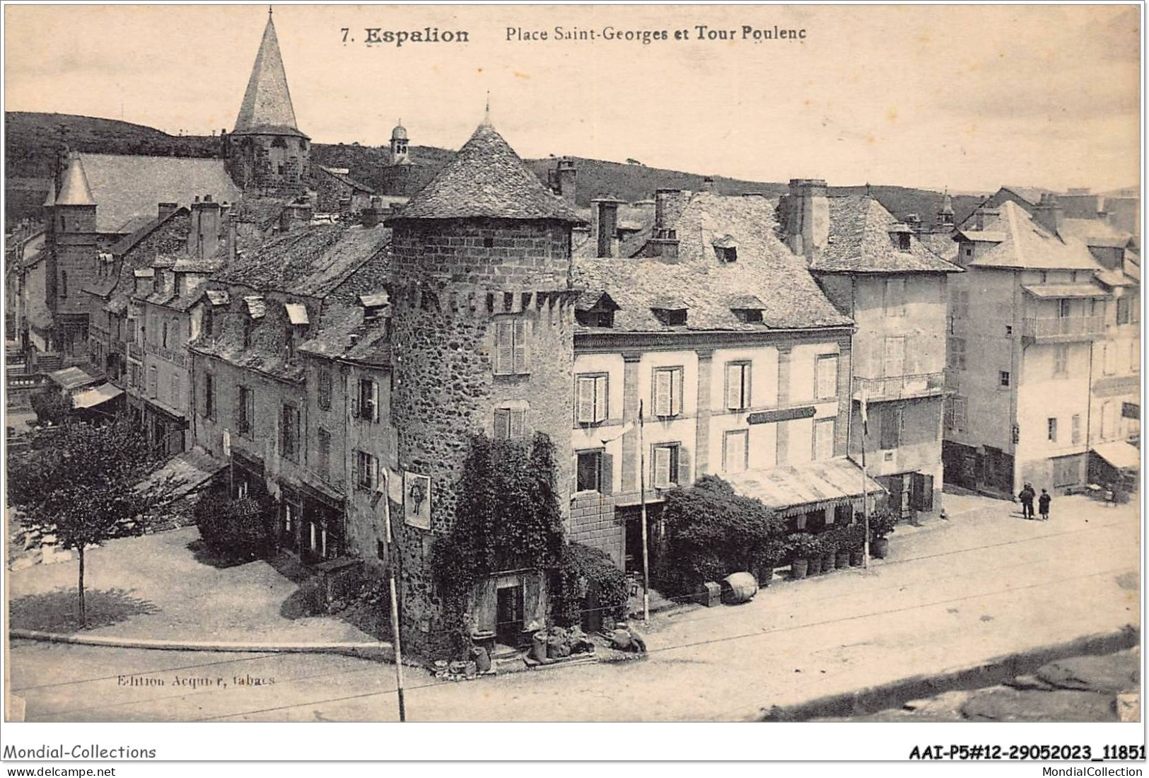 AAIP5-12-0453 - ESPALION - Place St Georges Et Tour Poulenc  - Espalion