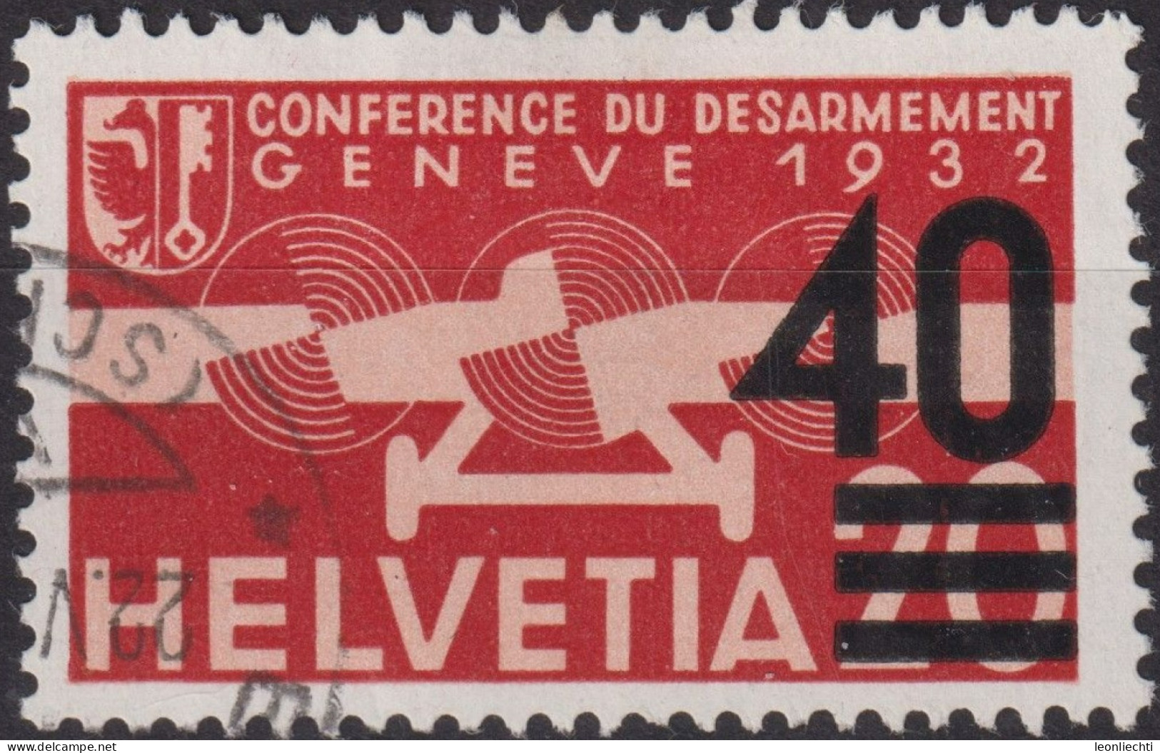 1936 Flugpost Schweiz ⵙ Zum:CH F25, Mi:CH 310,Yt:CH PA23, Stilisiertes Flugzeug - Used Stamps