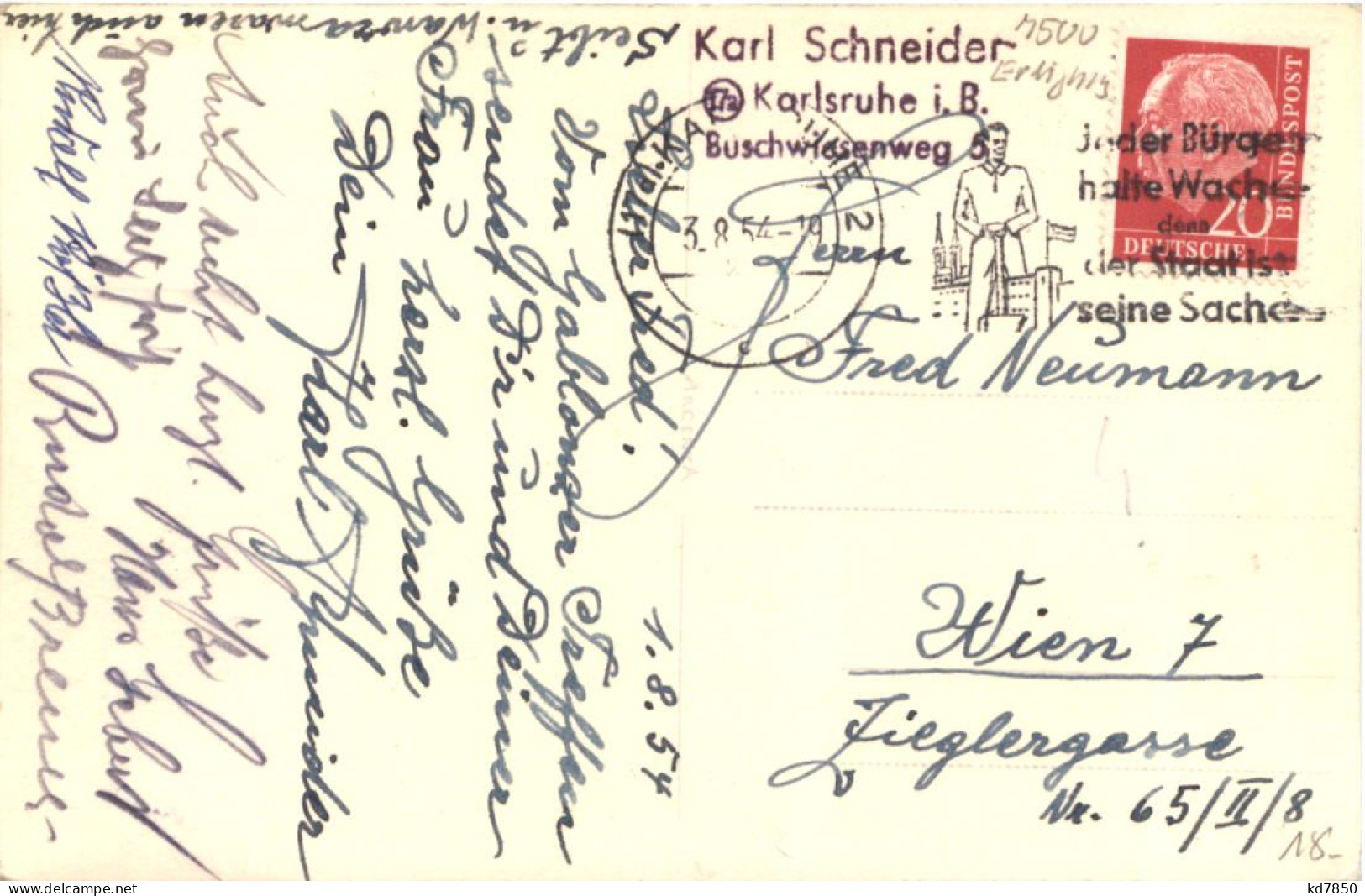 Karlsruhe - Heimattreffen Der Isergebirgler 1954 - Karlsruhe