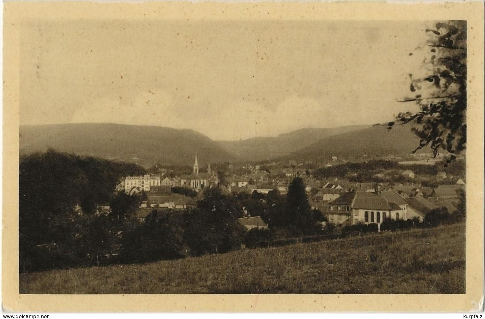 CPA Niederbronn-les-Bains, Bad Niederbronn - Vue Générale, Gelaufen 1941 Mit Deutscher Elsaß-Briefmarke - Niederbronn Les Bains