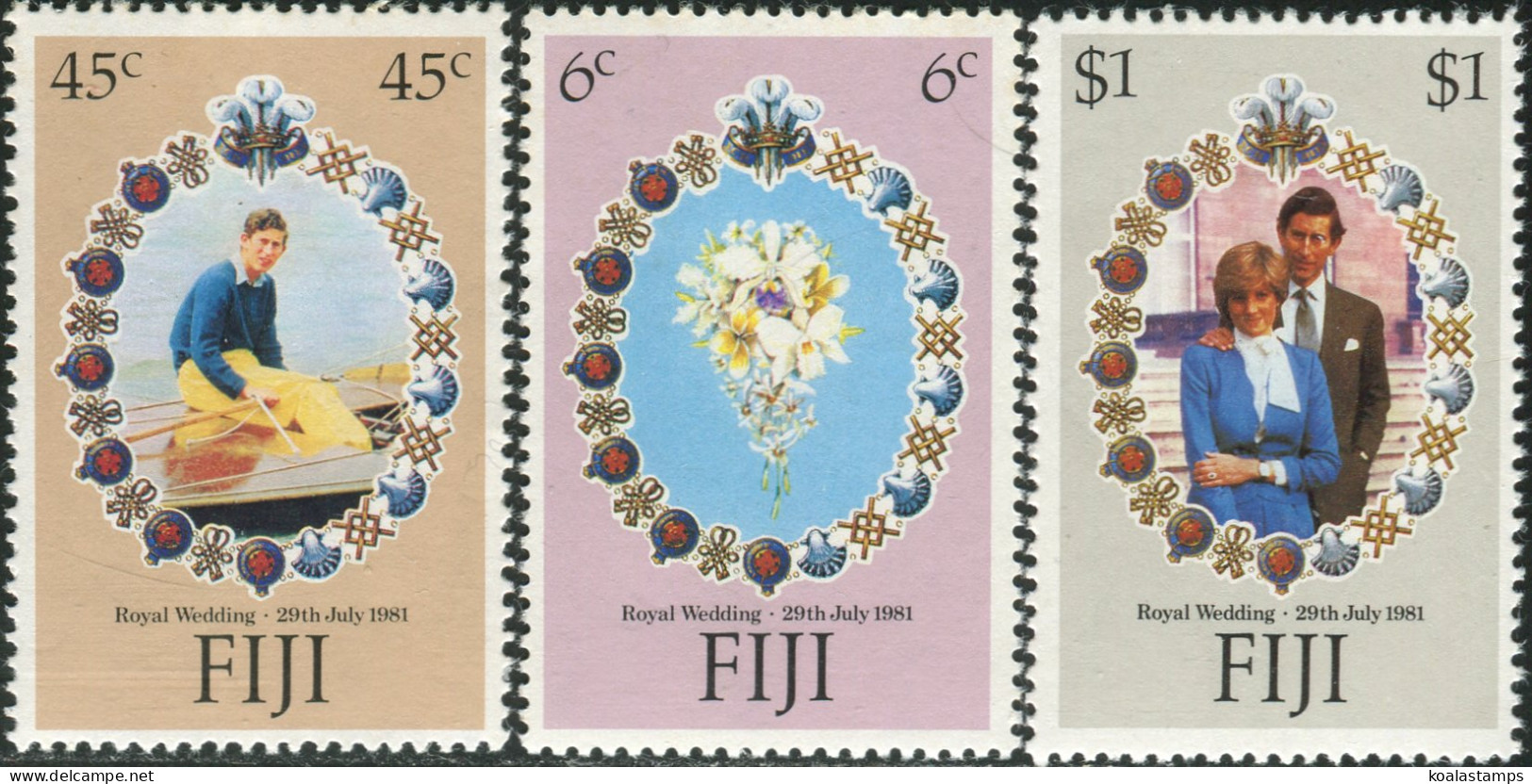 Fiji 1981 SG612-614 Royal Wedding Set MNH - Fiji (1970-...)