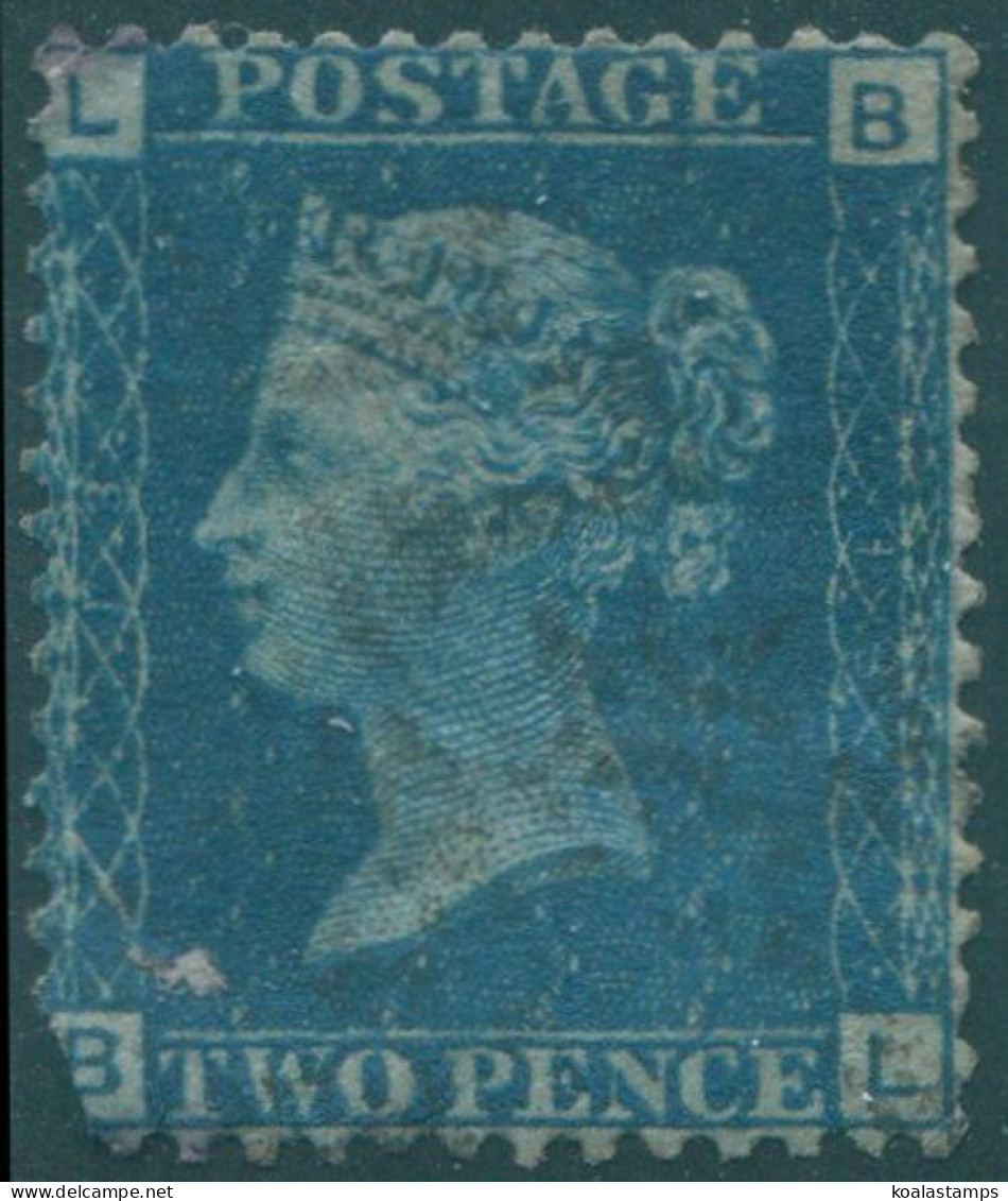 Great Britain 1858 SG47 2d Blue QV LBBL Plate 13 FU (amd) - Unclassified