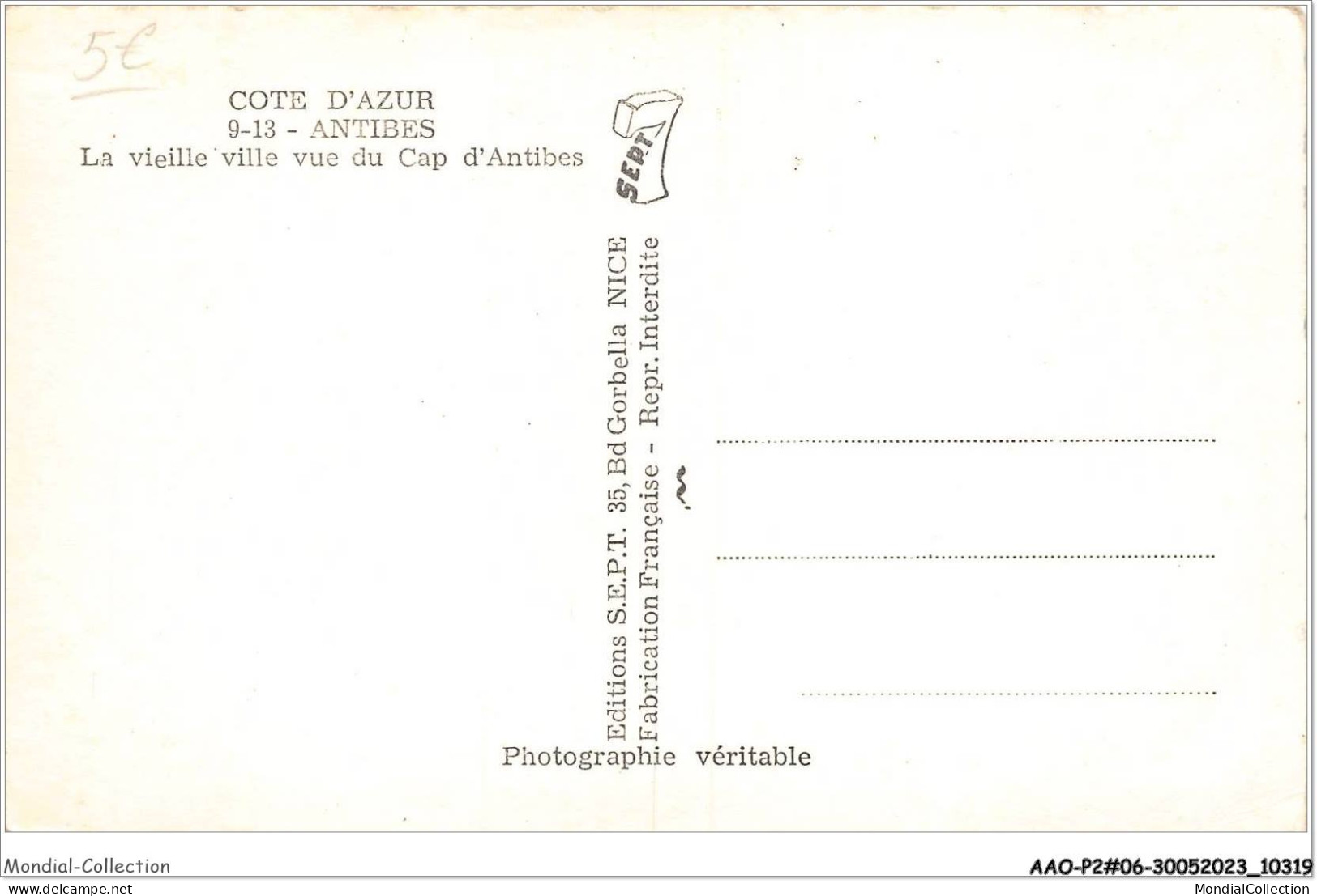 AAOP2-06-0114 - ANTIBES - La Vieille Ville - Vue Du Cap D'Antibes - Antibes