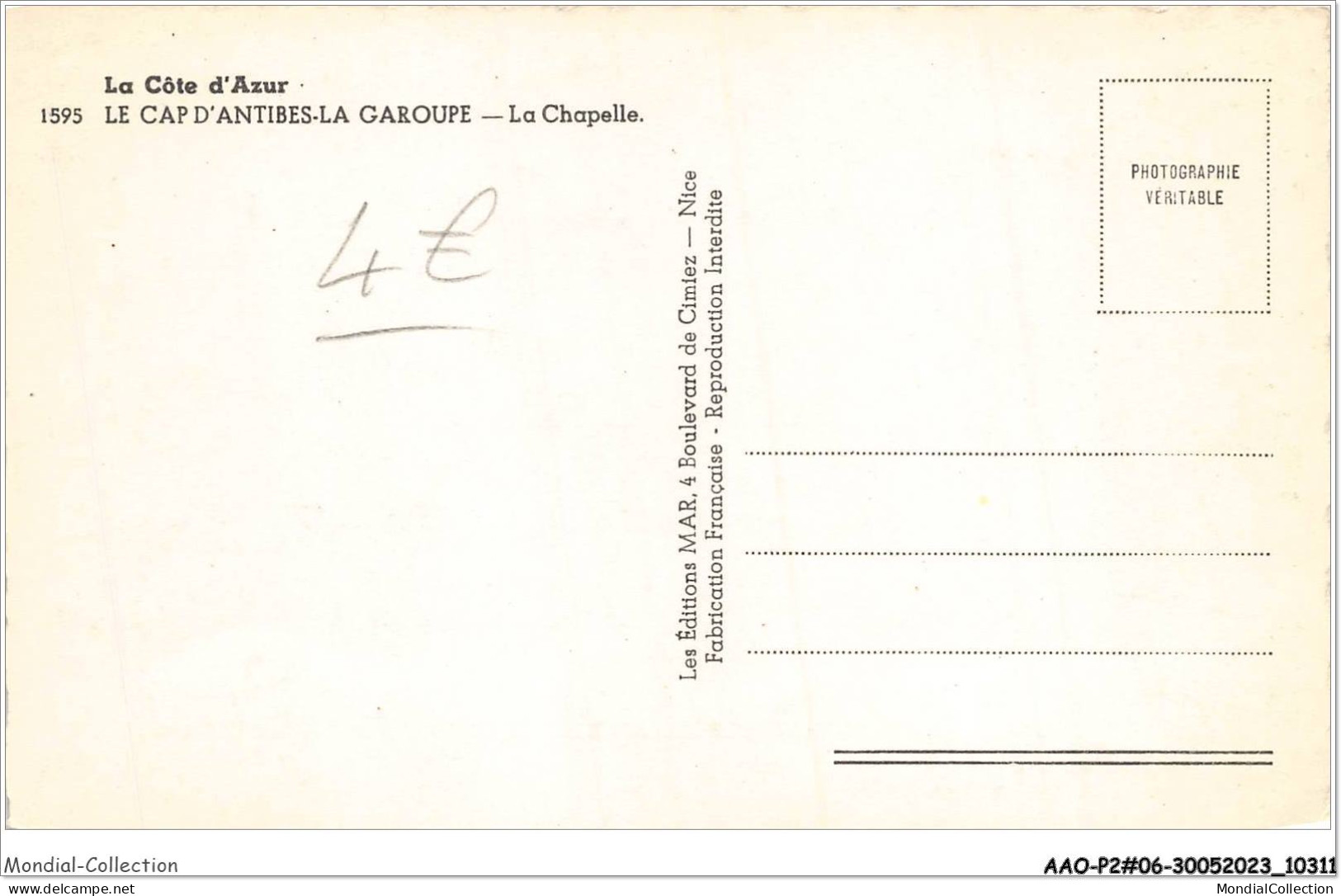 AAOP2-06-0110 - La Côte D'Azur - Le CAP D'ANTIBES-LA GAROUPE - LA CHAPELLE - Cap D'Antibes - La Garoupe