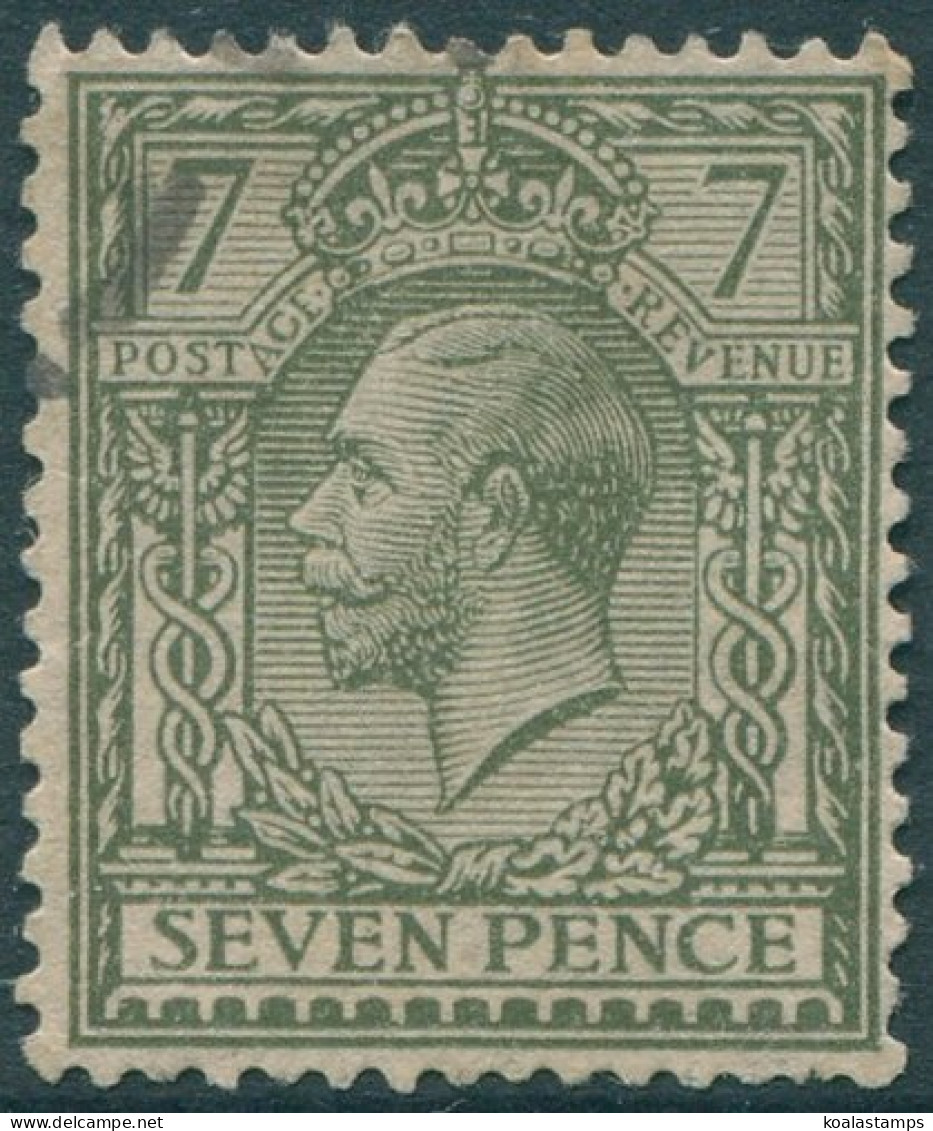 Great Britain 1912 SG388 7d Bronze-green KGV #2 FU (amd) - Zonder Classificatie