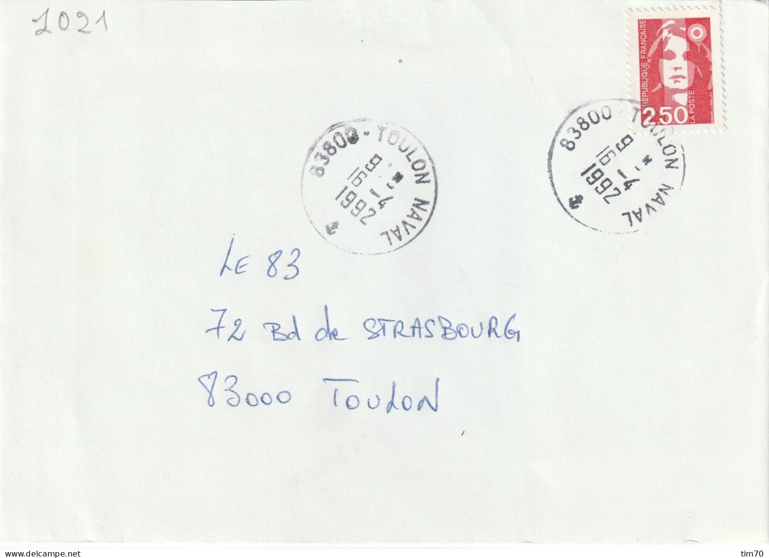 CAD / N°  2715    83800  TOULON   NAVAL - Handstempel