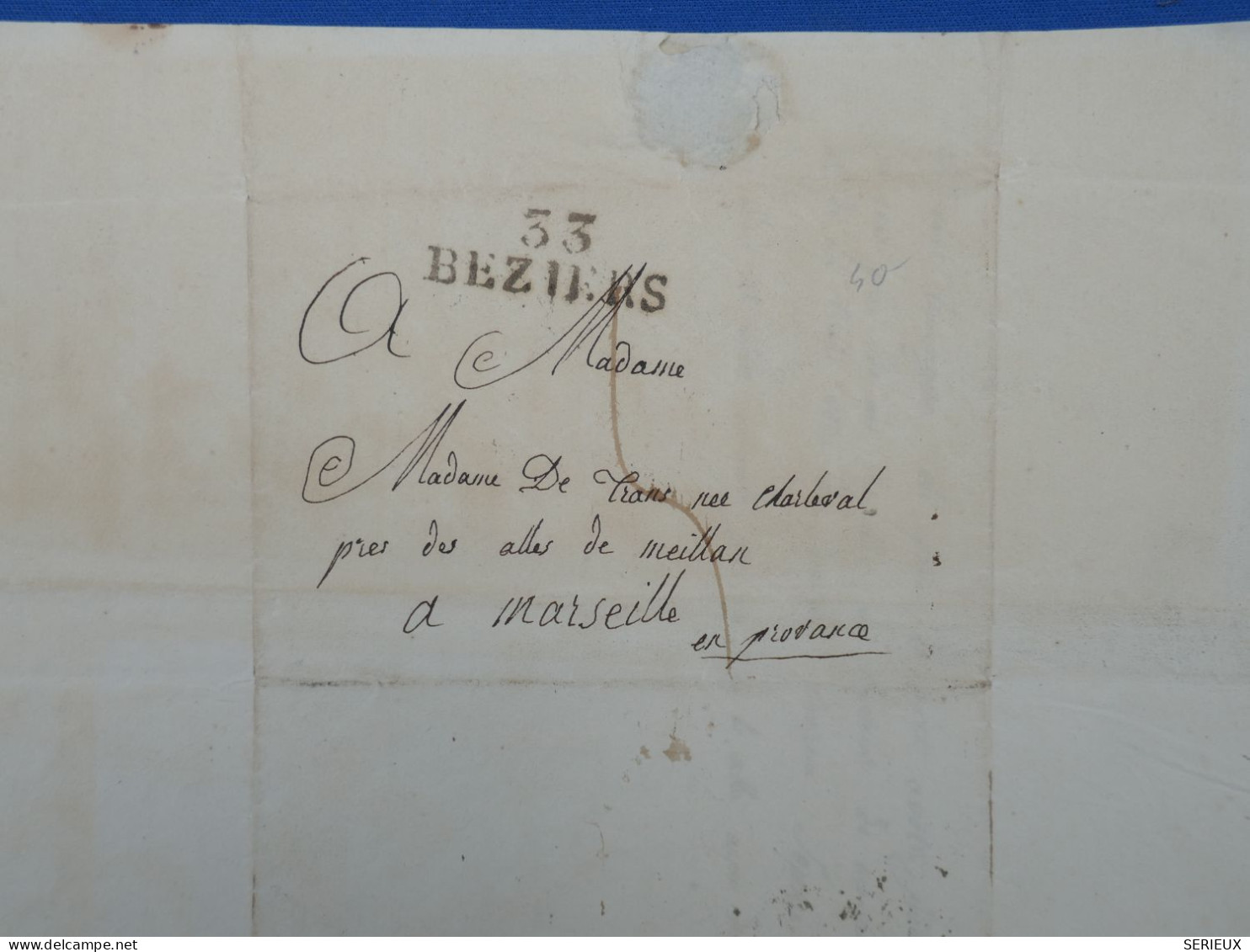 DP2 FRANCE  LETTRE  1824 PETIT BUREAU BEZIERS A MARSEILLE    ++AFF. INTERESSANT++ - 1801-1848: Precursors XIX