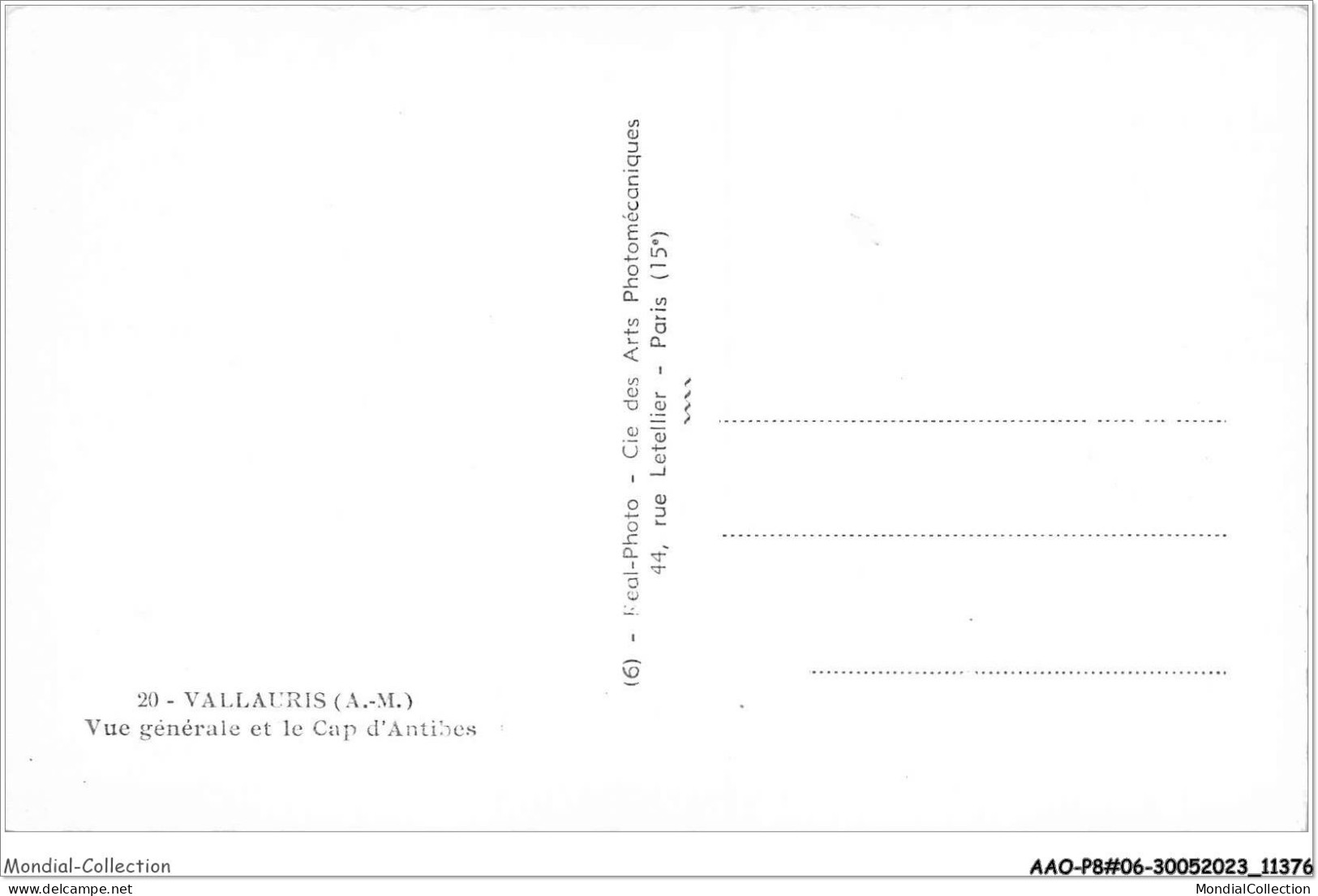 AAOP8-06-0642 - VALLAURIS - Vue Générale Et Le Cap D'Antibes - Vallauris