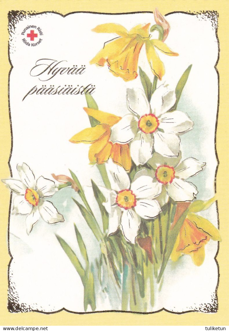 Postal Stationery - Easter Flowers - Daffodils - Narcissus - Red Cross 2022 - Suomi Finland - Postage Paid - Entiers Postaux
