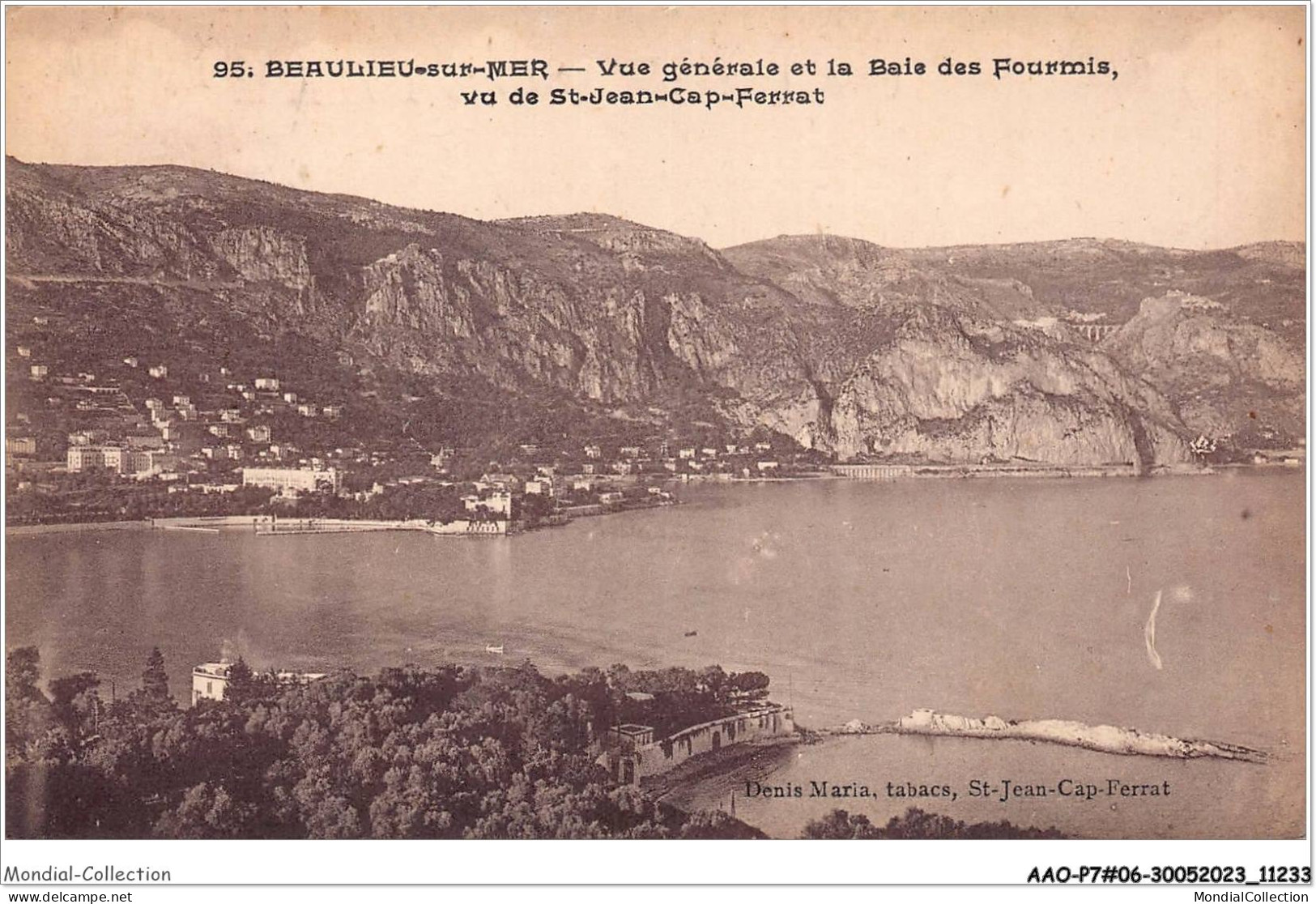 AAOP7-06-0571 - BEAULIEU-SUR-MER - Vue Générale Et La Baie Des Fourmis - Vu De Saint-Jean-Cap-Ferrat - Beaulieu-sur-Mer