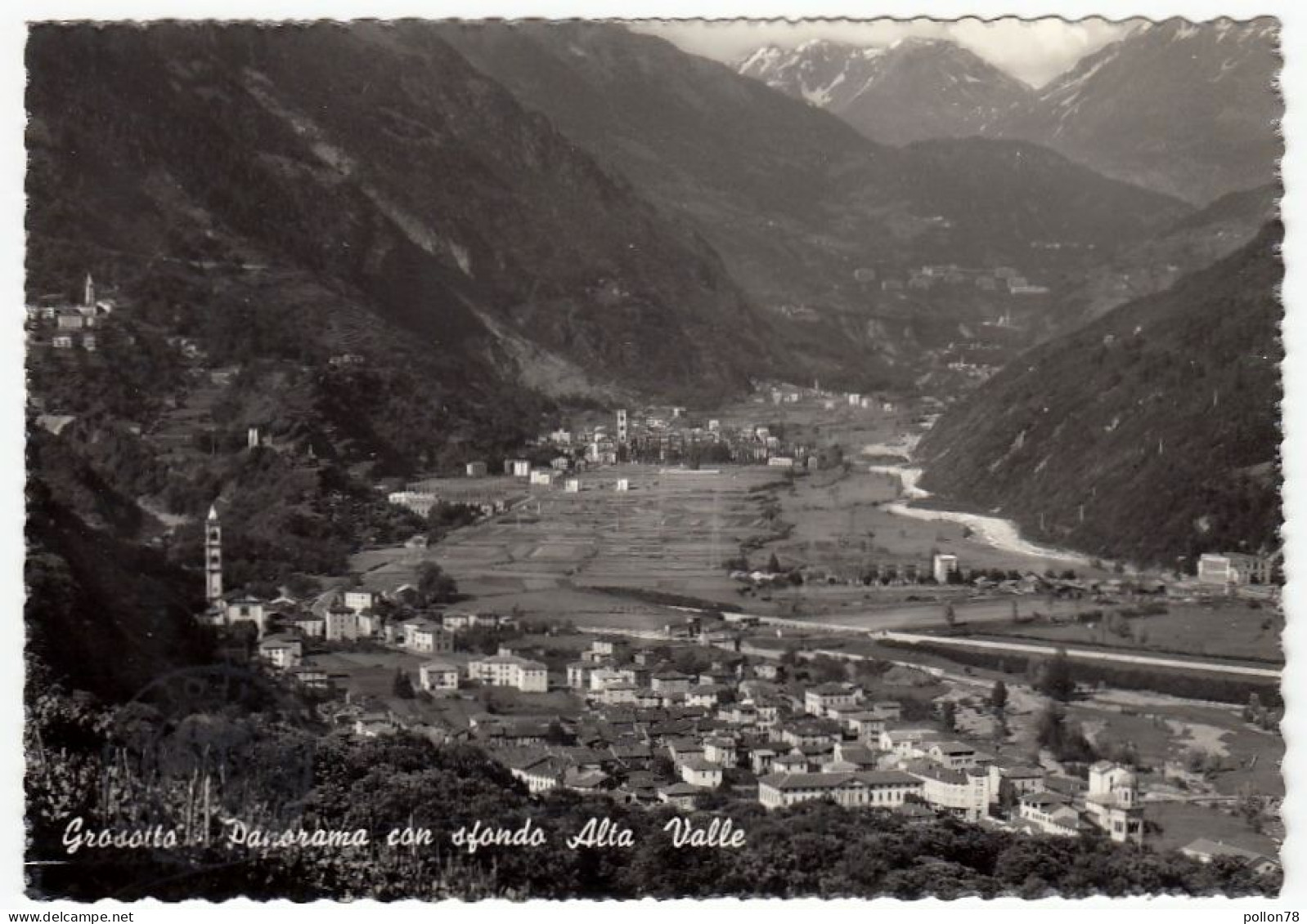 GROSOTTO - PANORAMA CON SFONDO ALTA VALLE - SONDRIO - 1964 - Sondrio