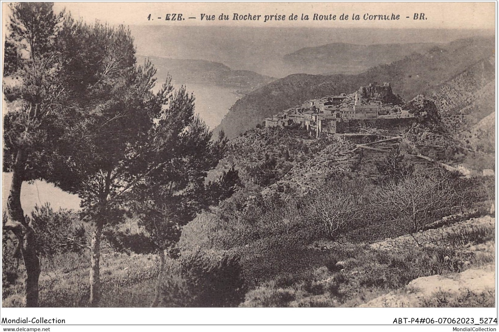 ABTP4-06-0325 - EZE - Vue Du Rocher Prise De La Route De La Corniche - Eze