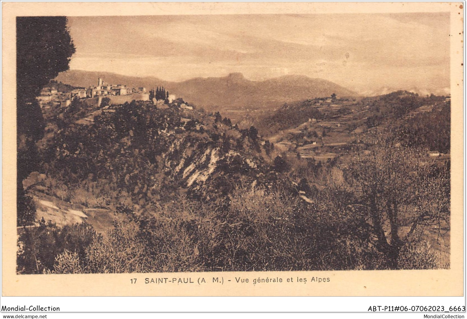 ABTP11-06-1023 - SAINT-PAUL-DE-VENCE- Vue Generale Et Les Alpes - Saint-Paul