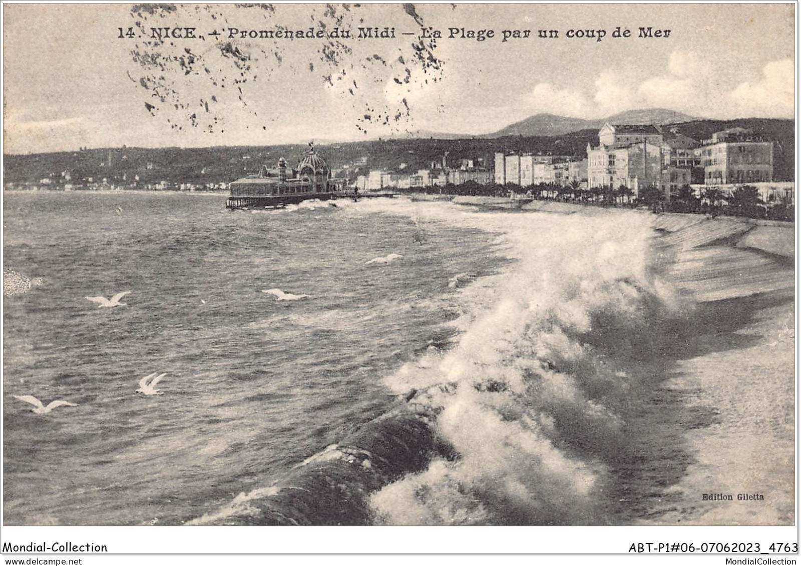 ABTP1-06-0069 - NICE - Promenade Du Midi - La Plage Par Un Coup De Mer - Mehransichten, Panoramakarten