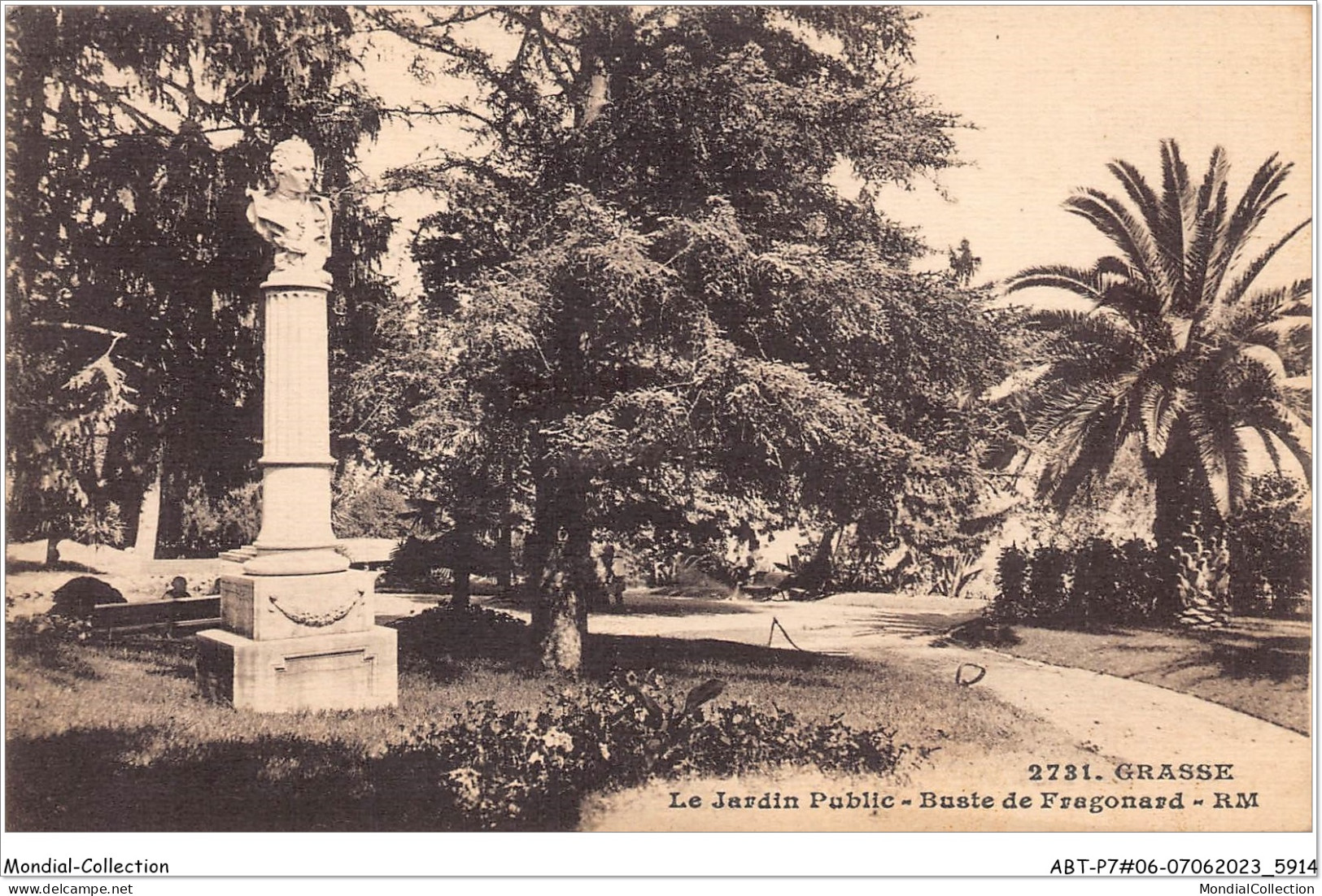 ABTP7-06-0647 - GRASSE - Le Jardin Public - Buste De Fragonard - Grasse