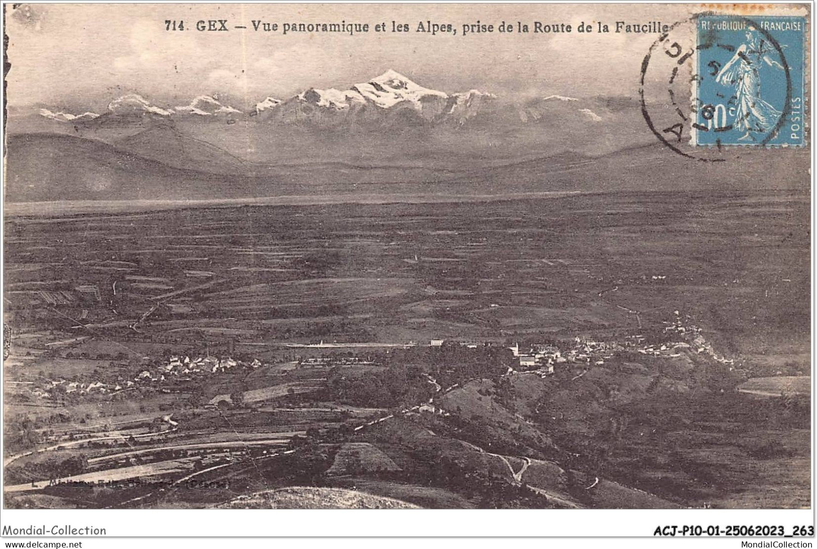 ACJP10-01-0935 - GEX - Vue Panoramique Et Les Alpes -prise De La Route De La Faucille  - Gex