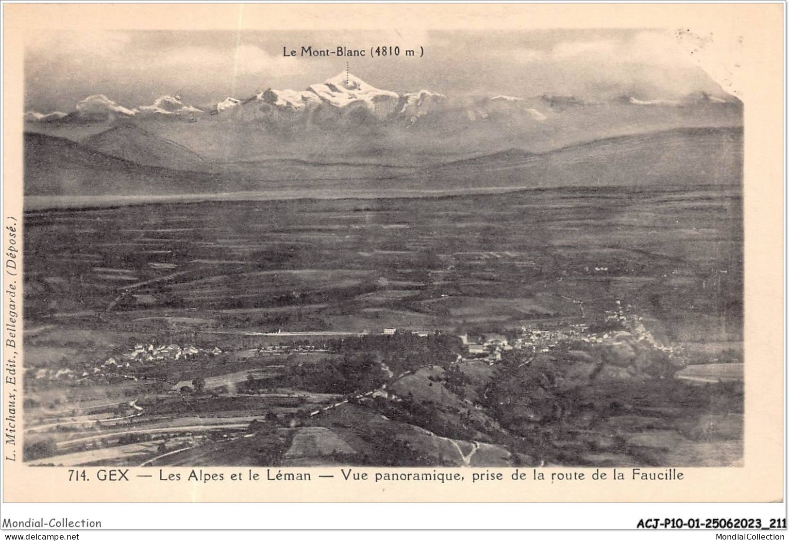 ACJP10-01-0909 - GEX - Les Alpes Et Le Léman - Vue Panoramique - Prise De La Route De La Faucille  - Gex