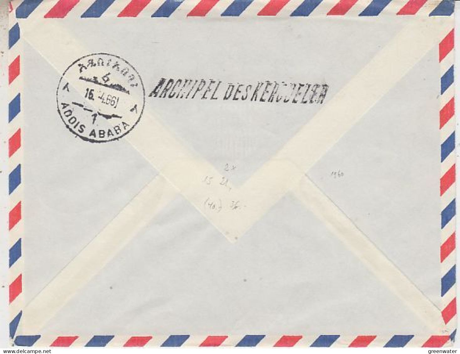 TAAF 1966 Cover With 2x Mi 21 Ca Archipel Kerguelen 27.3.1966 (59852) - Briefe U. Dokumente