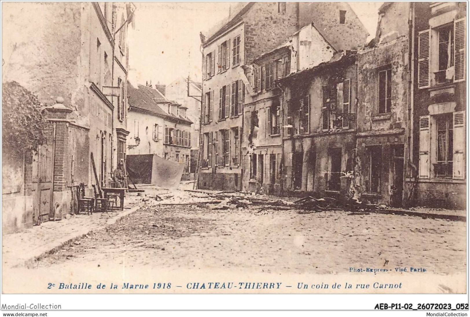 AEBP11-02-1023 - Bataille De La Marne 1918 - CHATEAU-THIERRY - Un Coin De La Rue Carnot  - Chateau Thierry