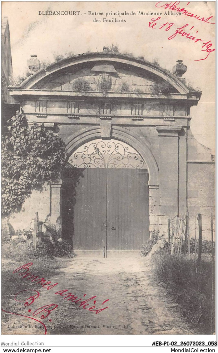 AEBP1-02-0030 - BLERANCOURT - Entrée Principale De L'Ancienne Abbaye Des Feuillants  - Laon
