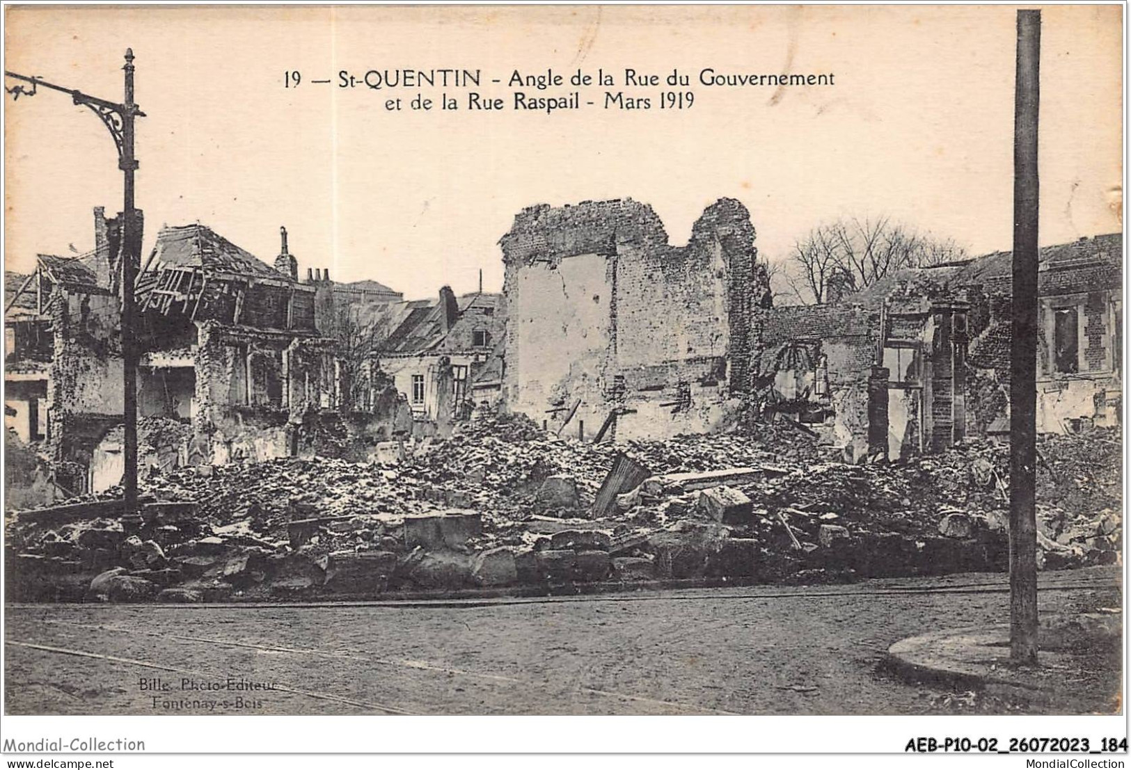 AEBP10-02-0978 - SAINT-QUENTIN - Angle De La Rue Du Gouvernement Et De La Rue Raspail - Mars 1919 - Saint Quentin
