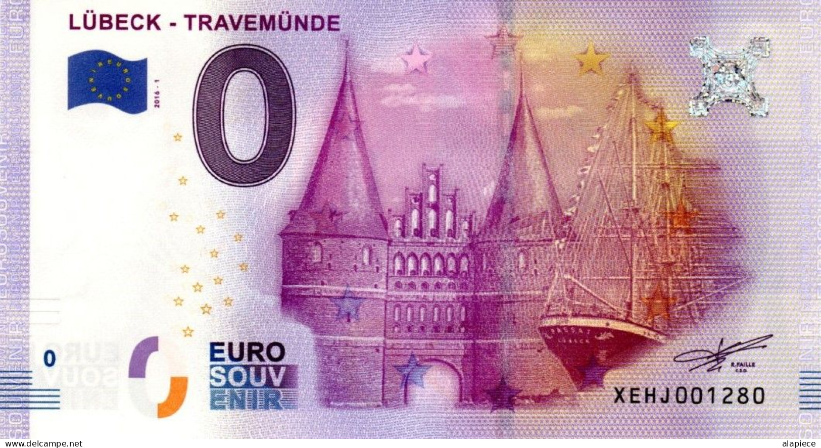 Billet Touristique - 0 Euro - Allemagne - Lübeck - Travemünde (2016-1) - Private Proofs / Unofficial