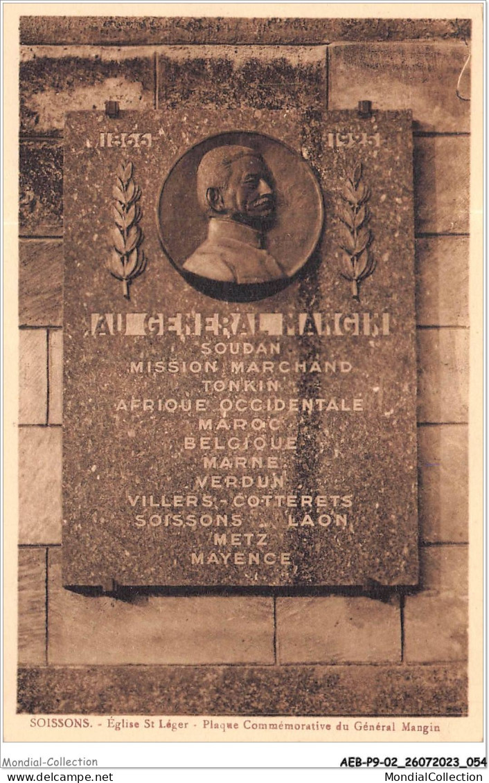 AEBP9-02-0804 - SOISSONS - Eglise St-Léger - Plaque Commémorative Du Général Mangin  - Soissons