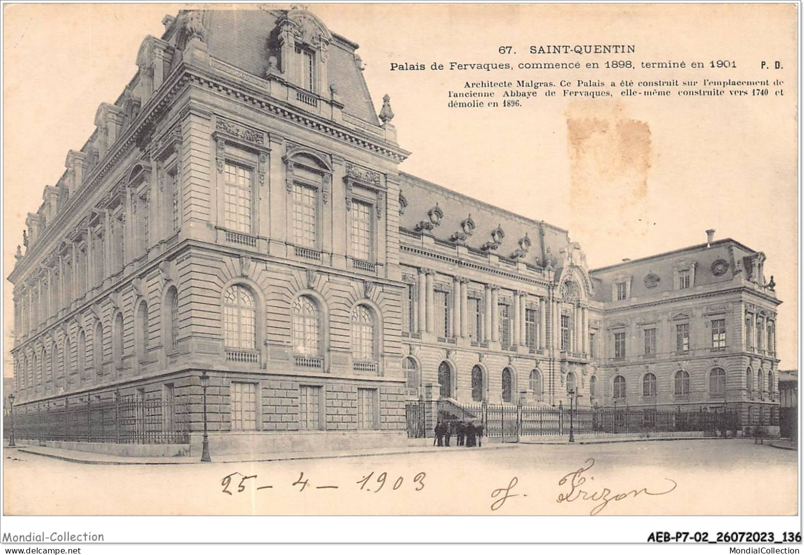 AEBP7-02-0652 - SAINT-QUENTIN - Palais De Fervaques - Commencé En 1898 Terminé En 1901 - Saint Quentin