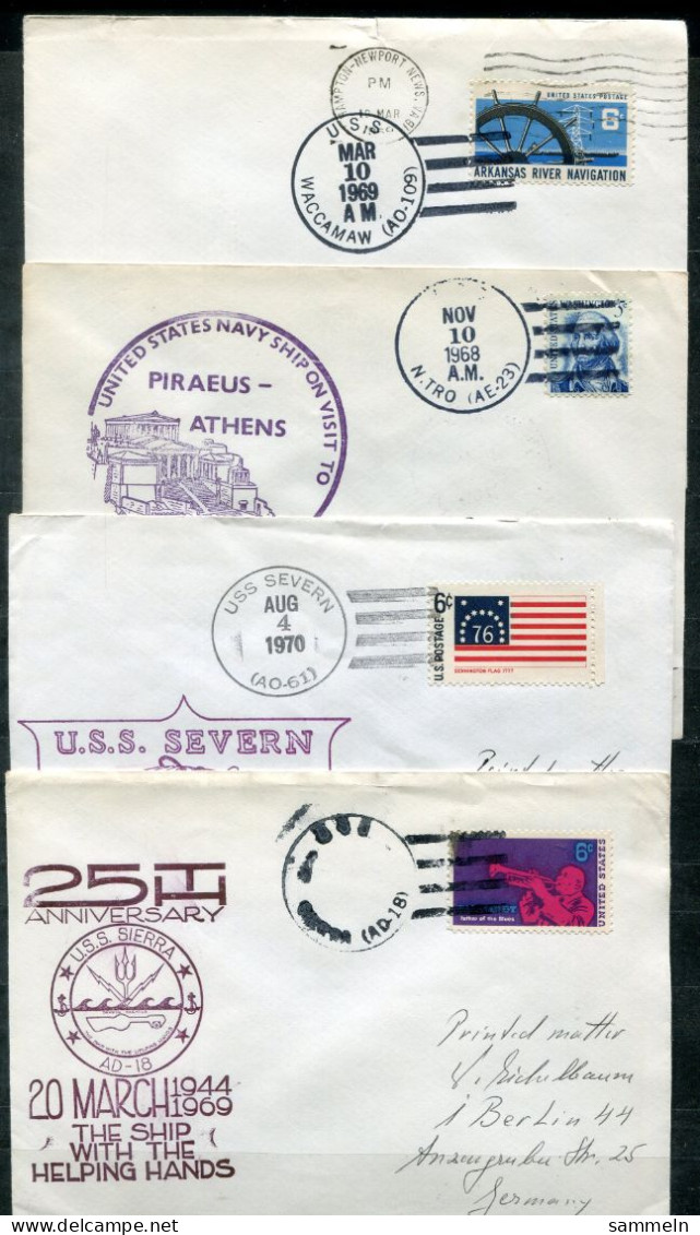 USA Schiffspost, Navire, Paquebot, Ship Letter, USS Waccamaw, Nitro, Severn, Sierra - Marcofilia