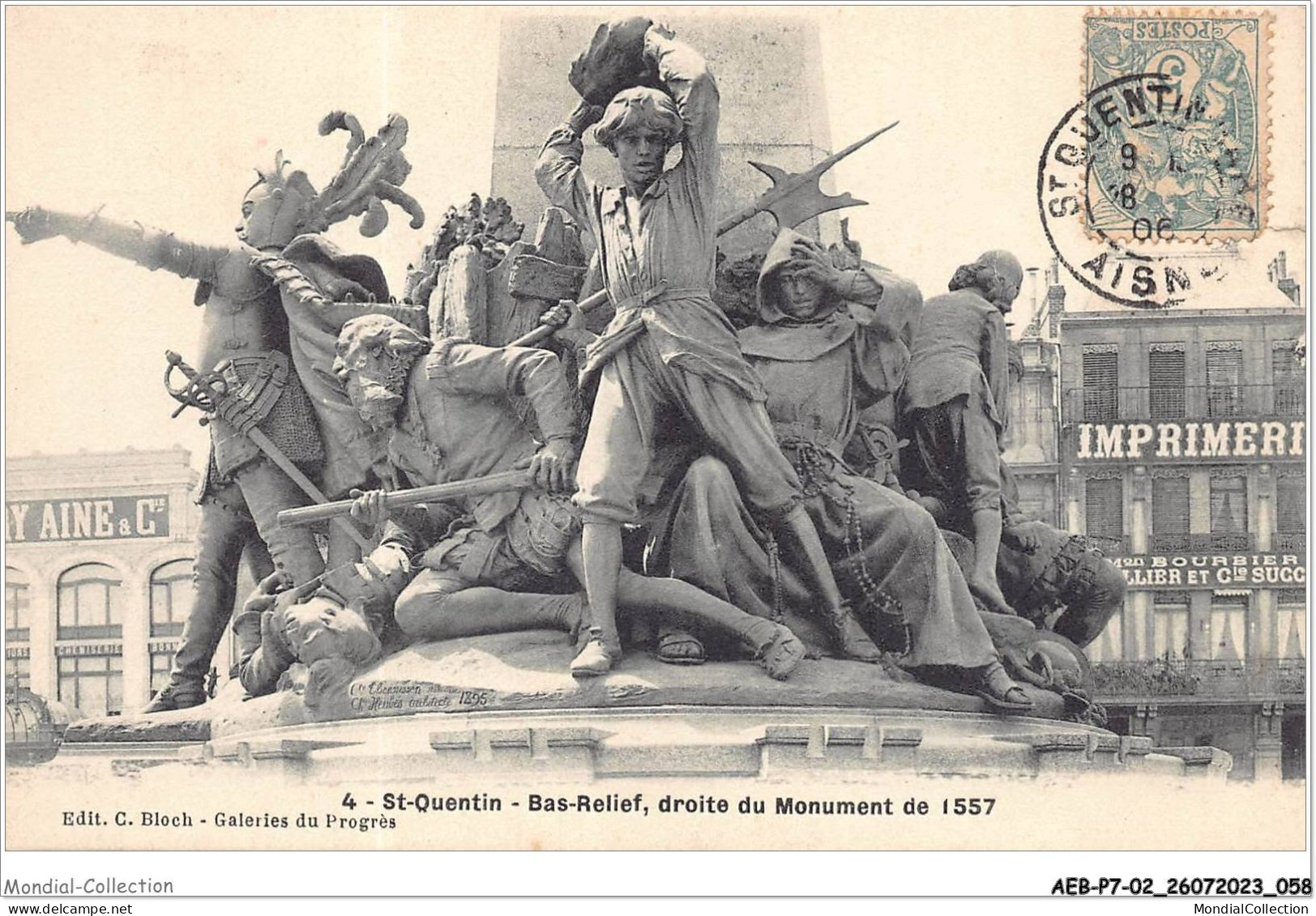 AEBP7-02-0613 - SAINT-QUENTIN - Bas-Relief - Droite Du Monument De 1557 - Saint Quentin