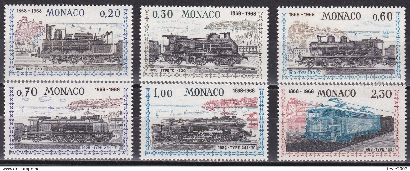 Monaco 1968 - Mi.Nr. 896 - 901 - Postfrisch MNH - Eisenbahnen Railways Lokomotiven Locomotives - Treni