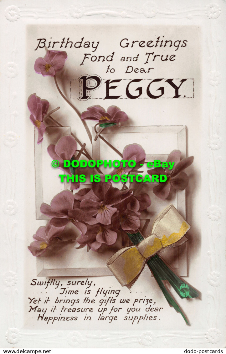R515432 Birthday Greetings Fond And True To Dear Peggy. Regent Publishing. RP. 1 - Monde