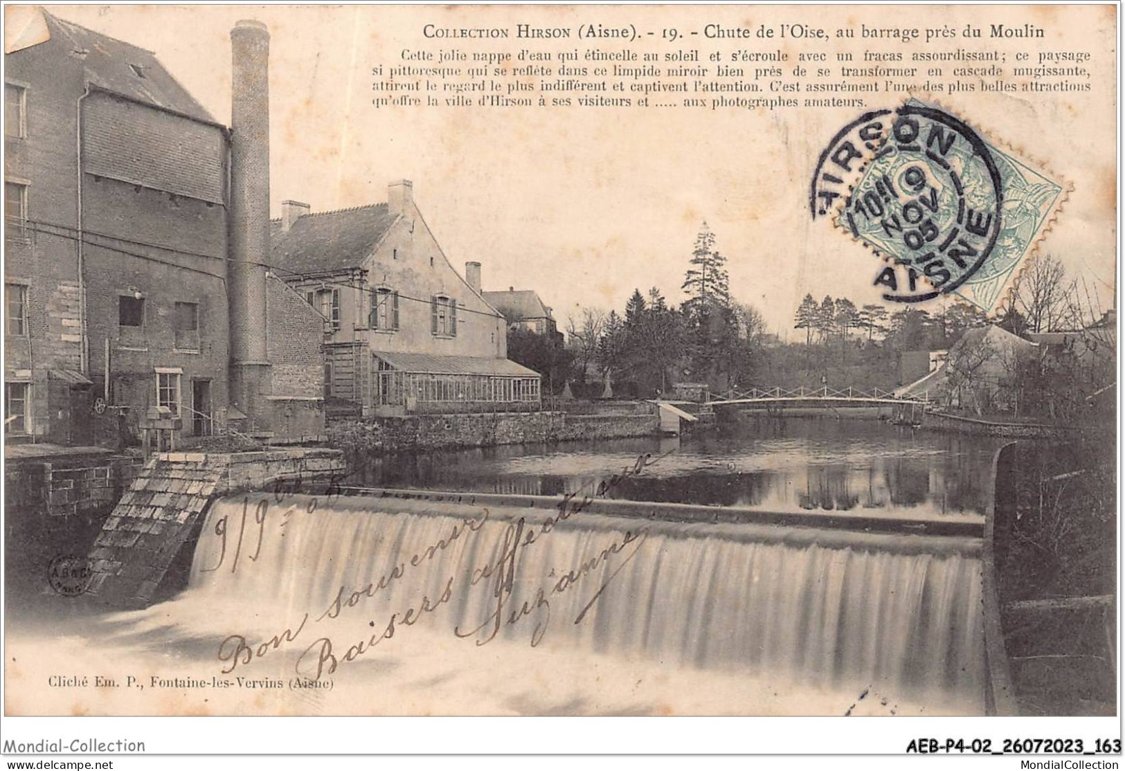 AEBP4-02-0369 - COLLECTION HIRSON - 19 - Chute De L'Oise Au Barrage Près Du Moulin  - Hirson