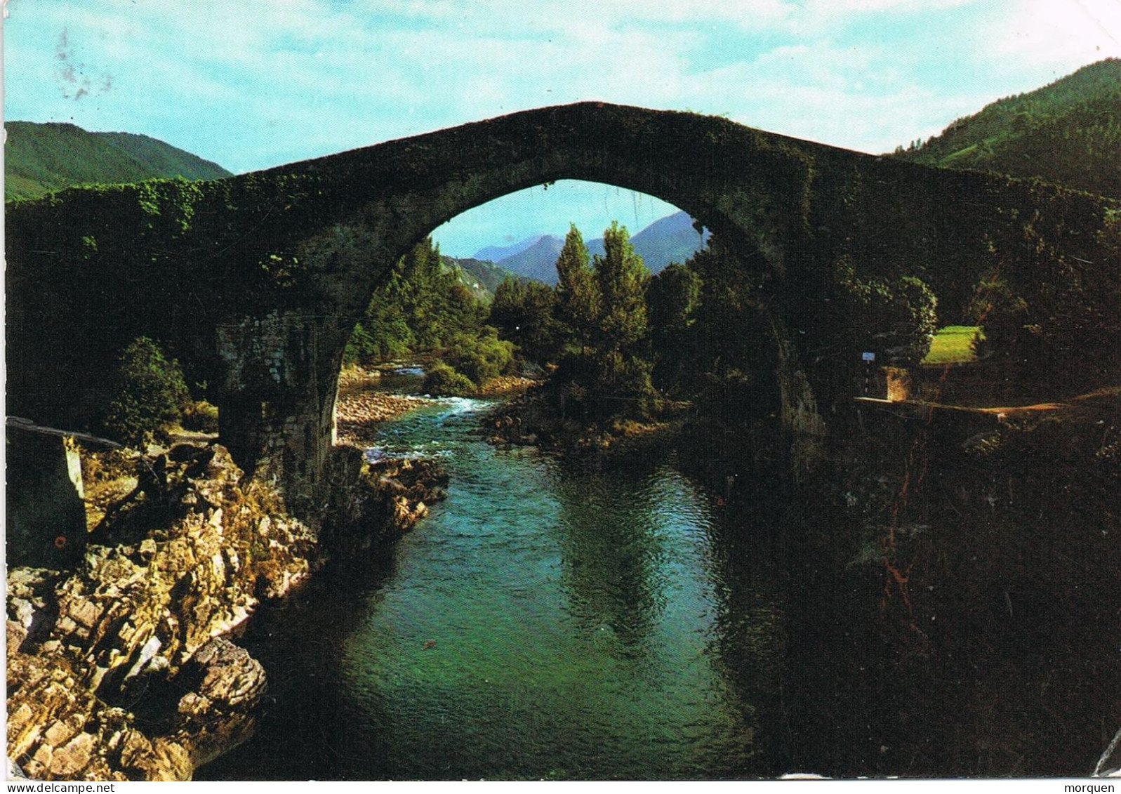 55126. Postal COVADONGA (Oviedo) 1971. Fechador S.P.E. Postal Especial. Vista Puente Romano Cangas De Onis - Covers & Documents