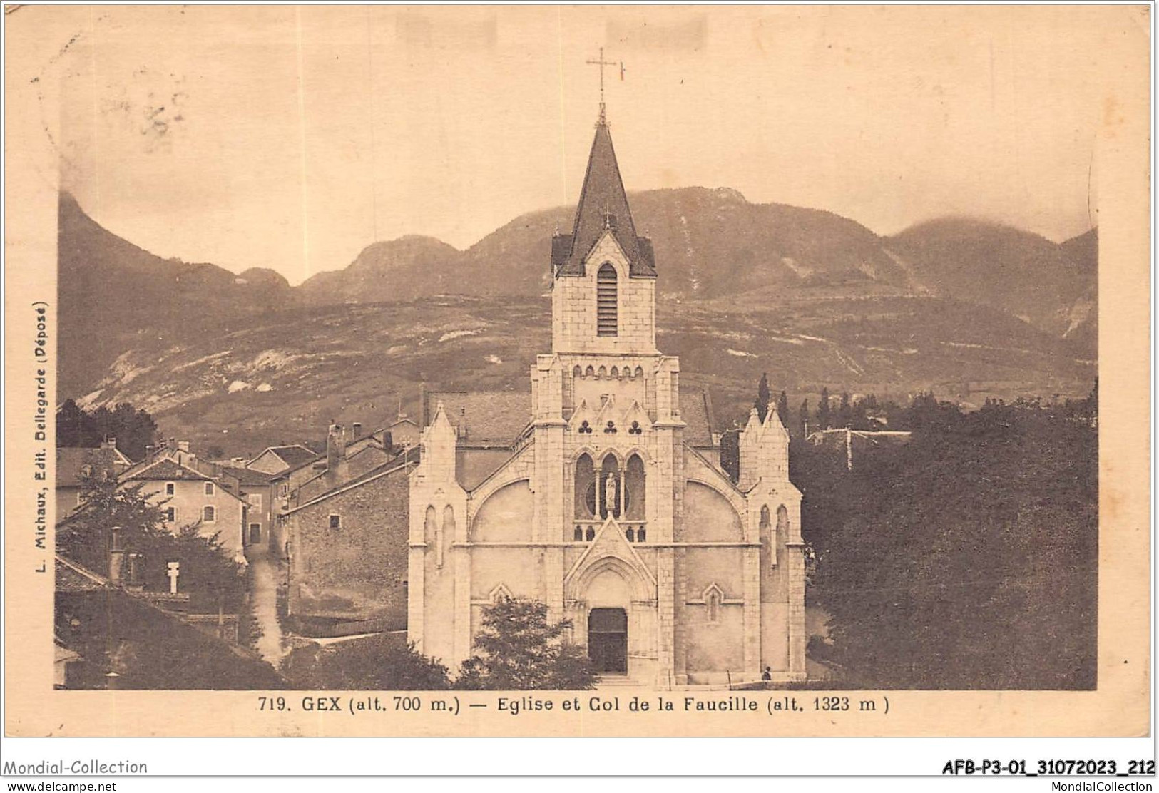 AFBP3-01-0328 - GEX - église Et Gol De La Faucille - Gex