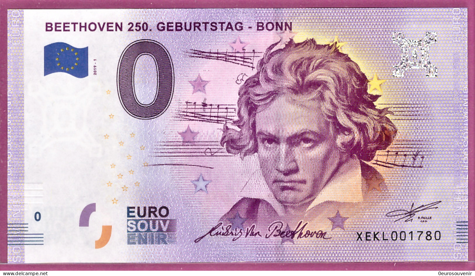 0-Euro XEKL 2019-1 BEETHOVEN 250. GEBURTSTAG - BONN - Essais Privés / Non-officiels