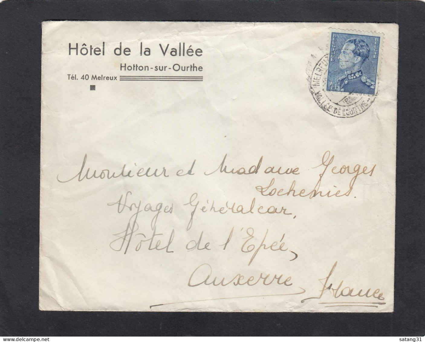 HOTEL DE LA VALLEE, HOTTON SUR OURTHE. - Briefe U. Dokumente