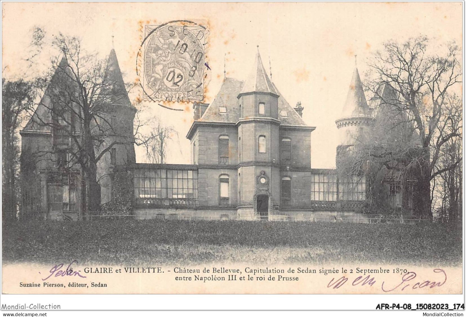AFRP4-08-0334 - GLAIRE Et VILLETTE - Château De Bellevue - Capitulation De Sedan Signée Le 2 Septembre 1870 - Other & Unclassified