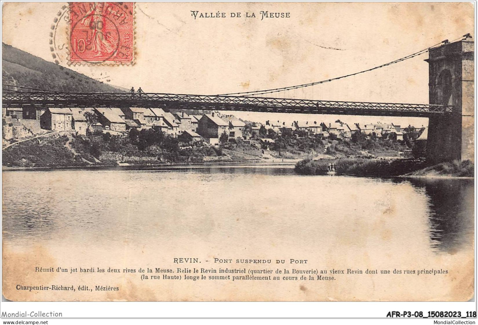 AFRP3-08-0212 - Vallée De La Meuse - REVIN - Pont Suspendu Du Port - Revin