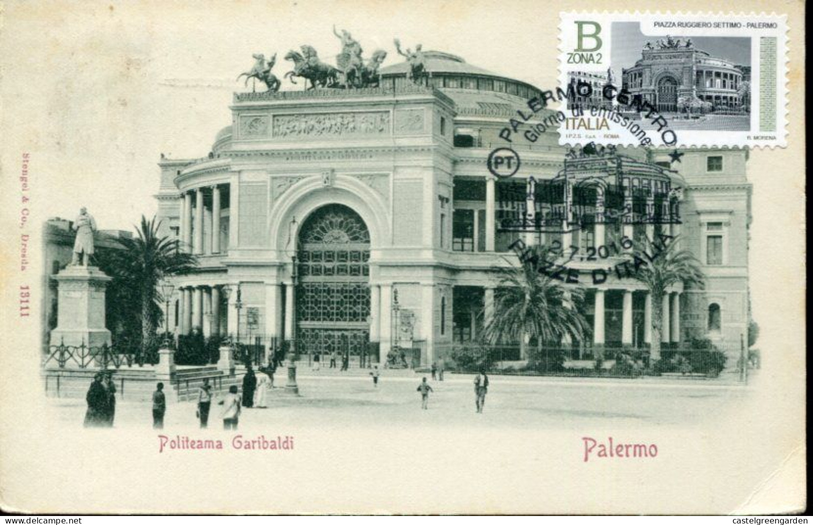 X0602 Italia, Maximum 2016 Palermo, Theater Politeama Of Palermo,architecture,vintage Card - Cartes-Maximum (CM)