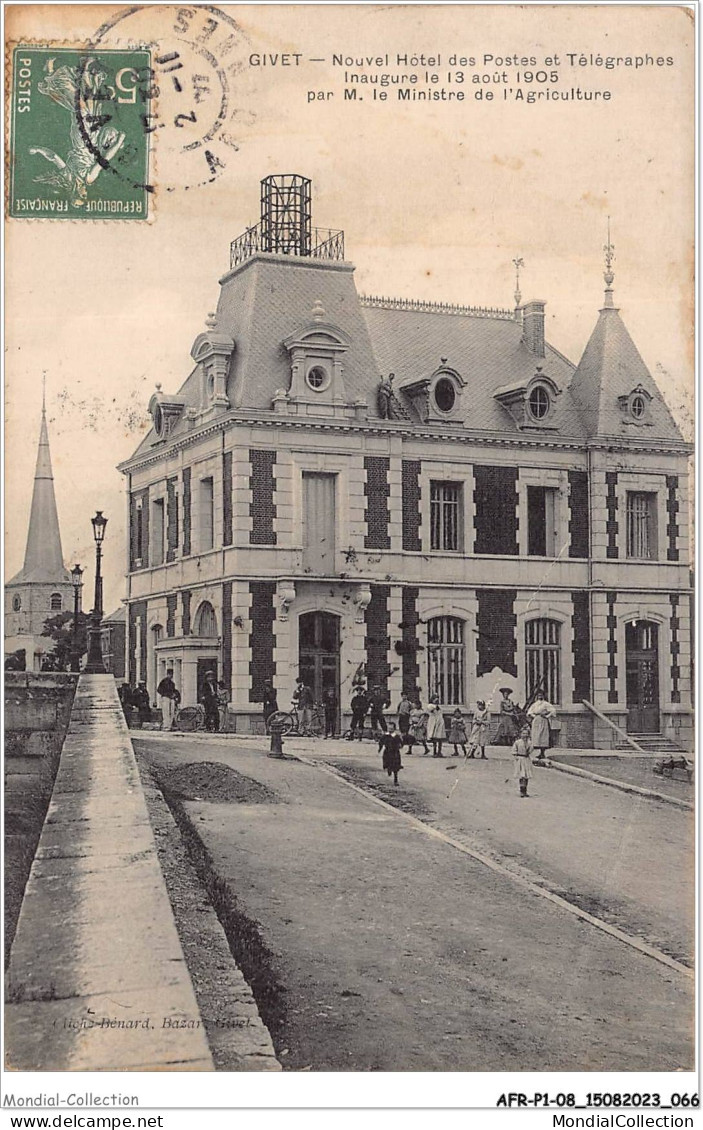 AFRP1-08-0034 - GIVET - Nouvel Hôtel Des Postes Et Télégraphes Inaugure Le 13 Août 1905 - Givet