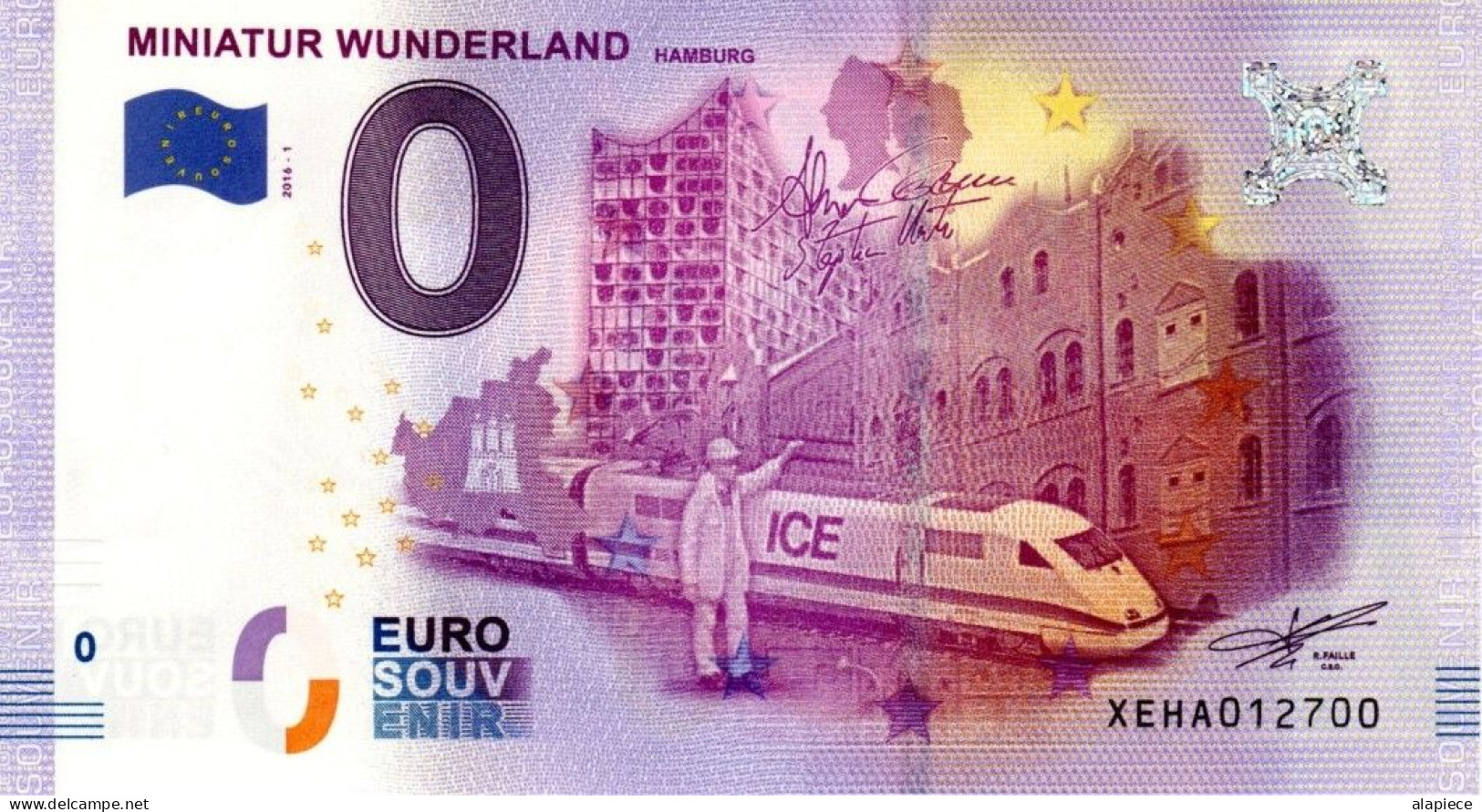 Billet Touristique - 0 Euro - Allemagne - Miniatur Wunderland Hamburg (2016-1) - Privatentwürfe