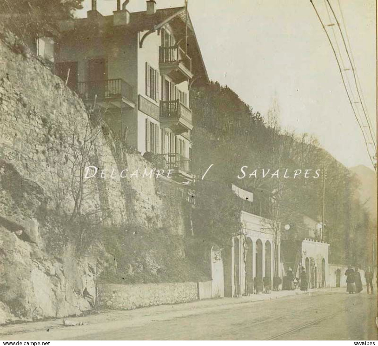 Suisse Léman 1893 * Montreux Veytaux Hôtel Pension De Chillon * Vevey église St-Martin * 2 Photos Originales - Lieux