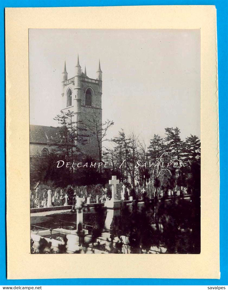 Suisse Léman 1893 * Montreux Veytaux Hôtel Pension De Chillon * Vevey église St-Martin * 2 Photos Originales - Lieux