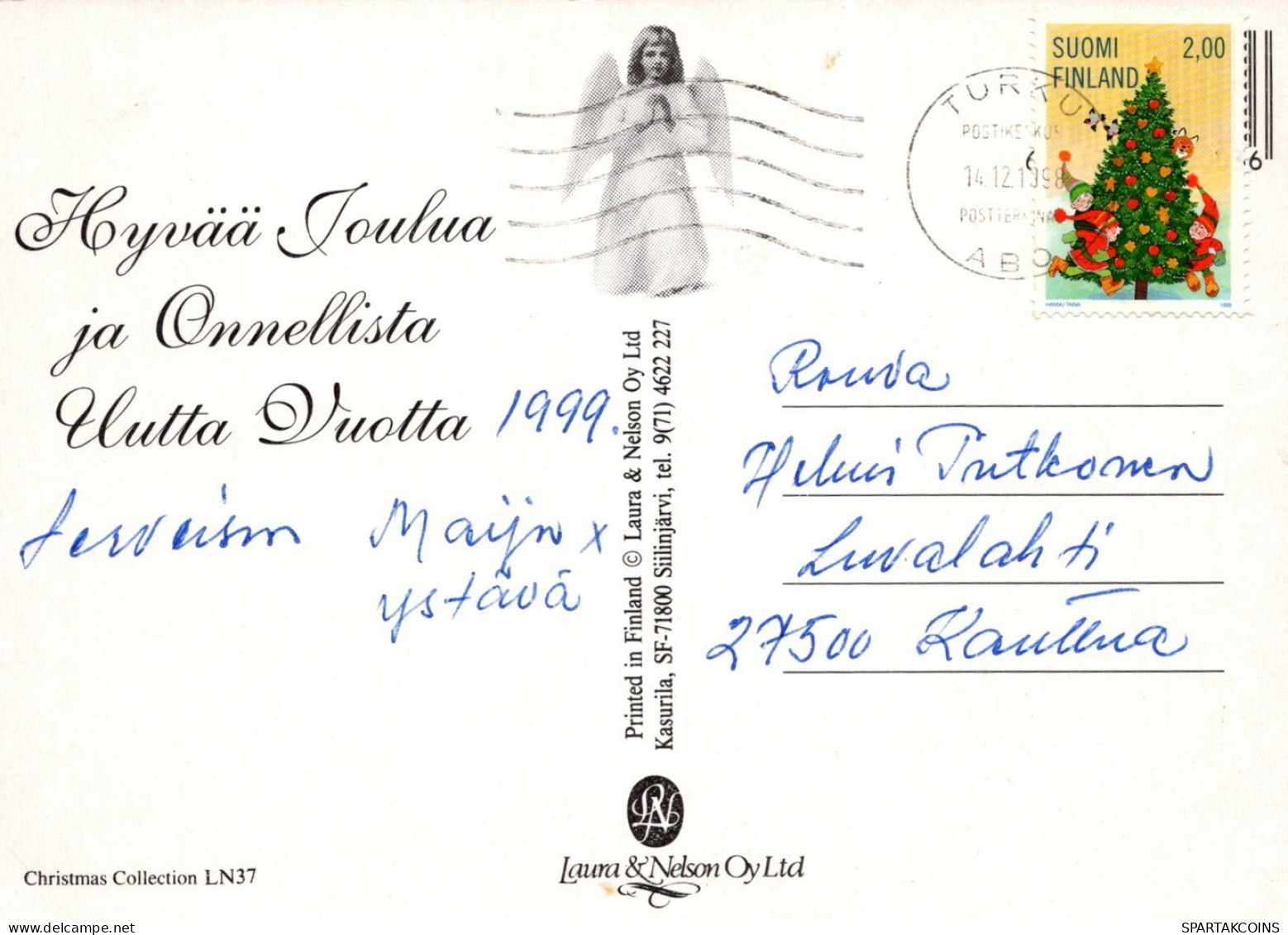 ÁNGEL NAVIDAD Vintage Tarjeta Postal CPSM #PAH604.A - Anges