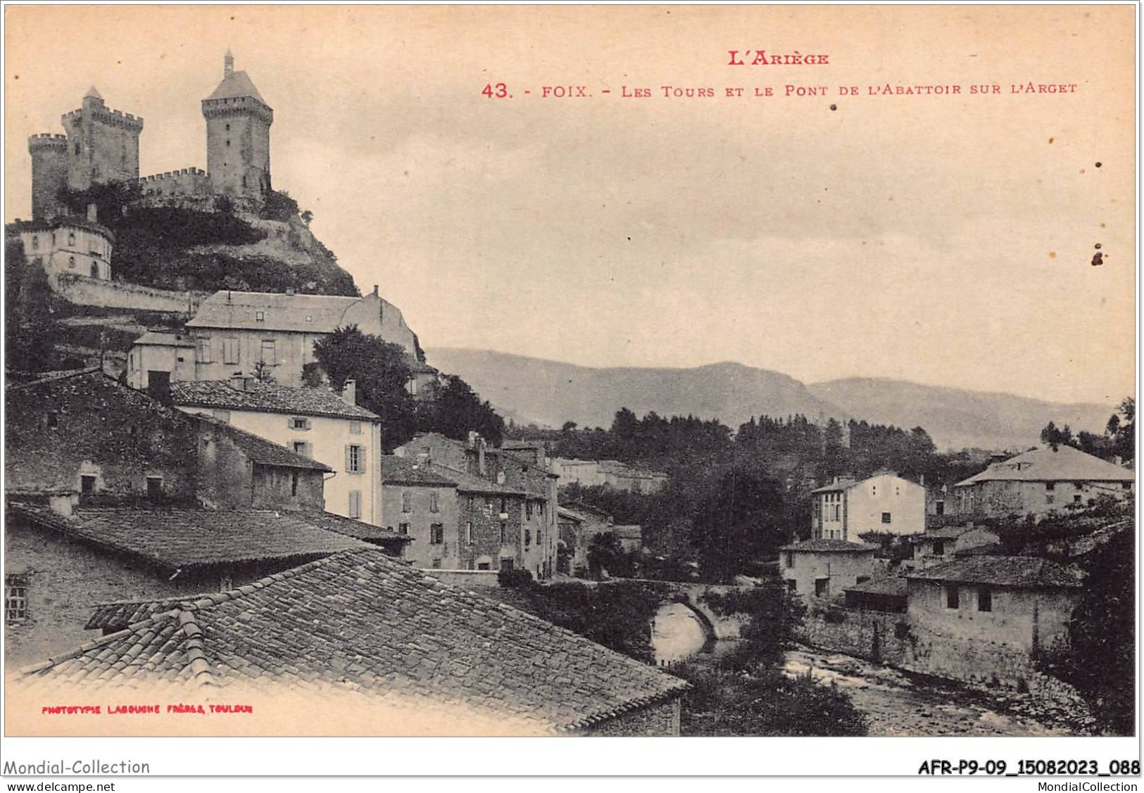 AFRP9-09-0813 - L'ariège - FOIX - Les Tours Et Le Pont De L'abattoir Sur L'arget - Foix