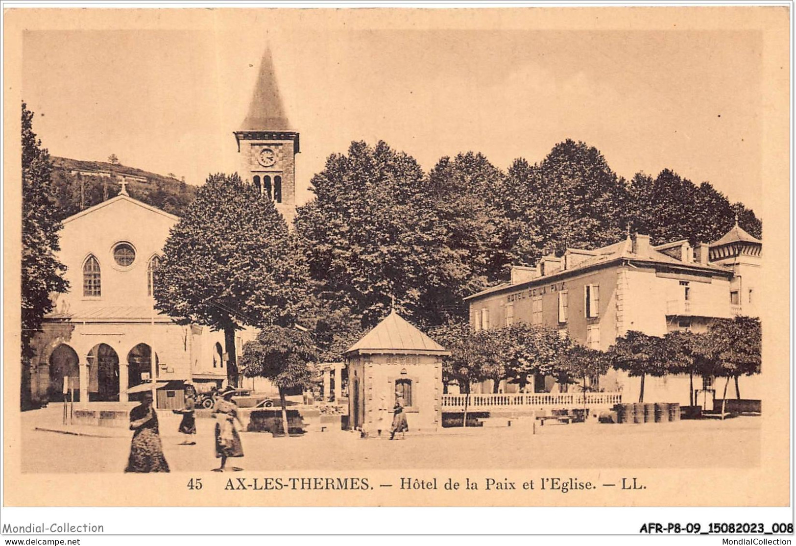 AFRP8-09-0656 - AX-LES-THERMES - Hôtel De La Paix Et L'église - Ax Les Thermes